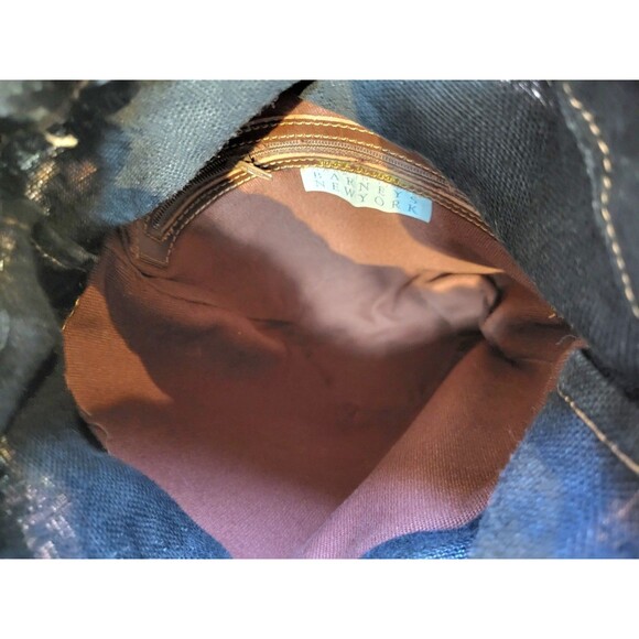 Barneys NY Leather Bucket Crossbody Bag Coastal Boho Designer Fish  Stars Tote - Picture 10 of 16